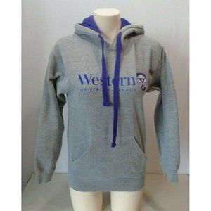 Western University Canada Hoodie Size XS Gray Long